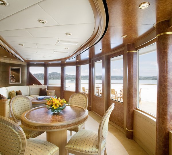Starboard Side Observance Lounging Upon Sunshine Deck On Yacht LAUREL