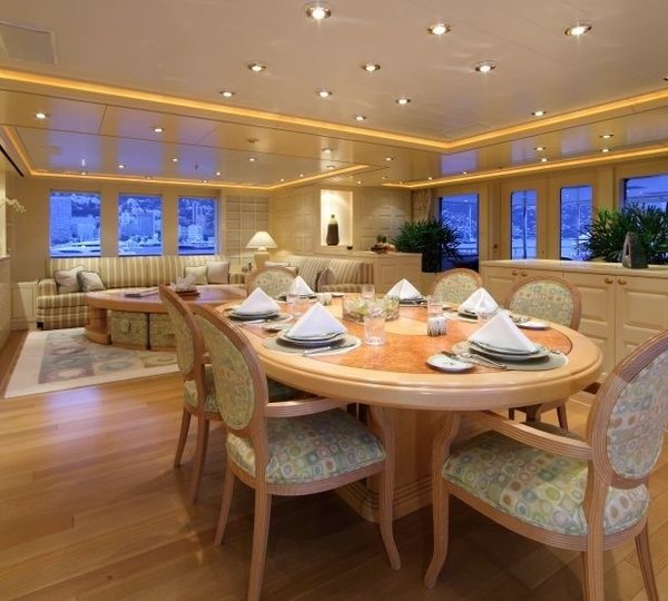 Evening: Yacht LAUREL's Sky Lounging Eating/dining With Saloon Photograph