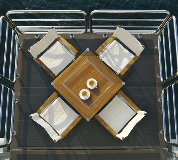 Above: Yacht SIREN's Main Master Balcony / Terrace Image