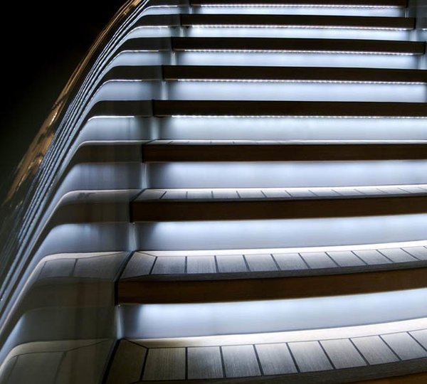 Close Up: Yacht SIREN's Stairway Pictured