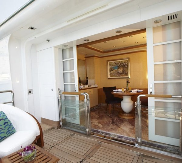Main Master Balcony / Terrace On Board Yacht PEGASUS VIII