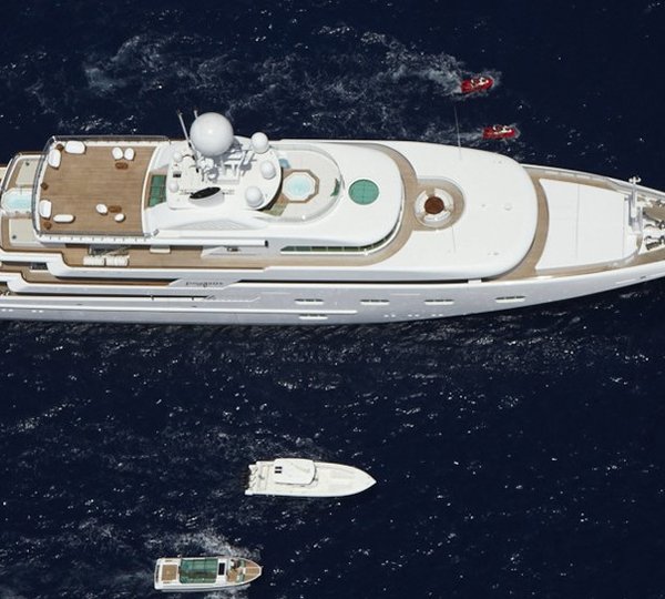 From Above Aspect Including Ship's Tenders On Board Yacht PEGASUS VIII