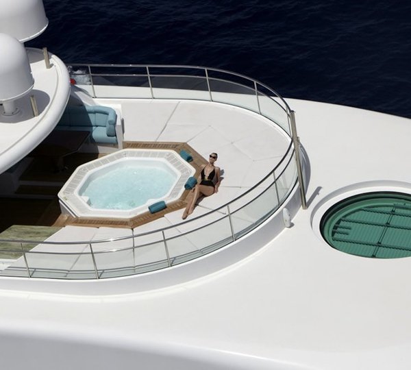 From Above Aspect Of Jacuzzi Pool Aboard Yacht PEGASUS VIII