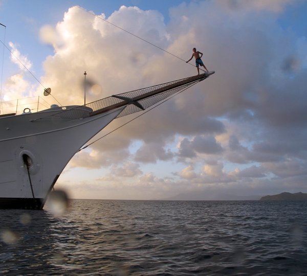 Ship's Bow On Board Yacht TALITHA