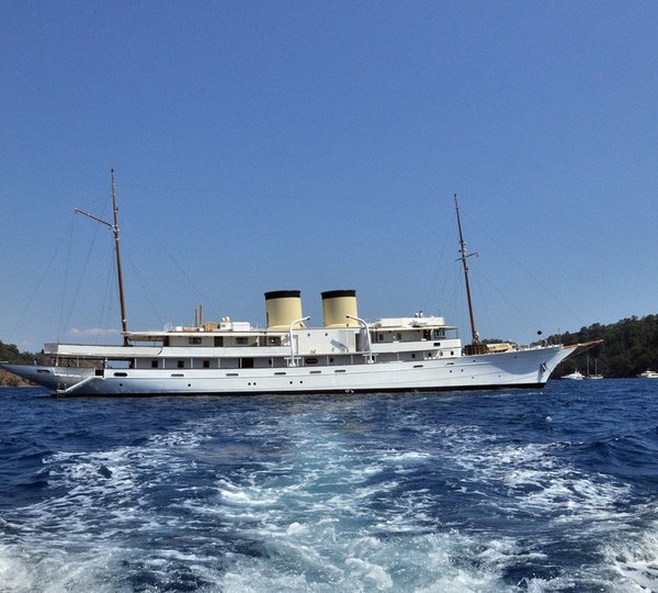 Aspect Taken From Ship's Tender: Yacht TALITHA's Overview Photograph
