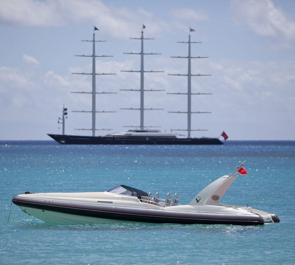 Ship's Tender Aboard Yacht MALTESE FALCON