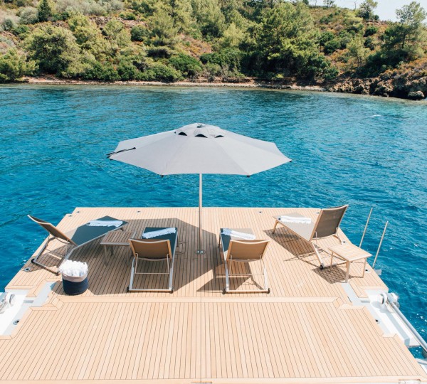 Sunbathing On Swim Platform