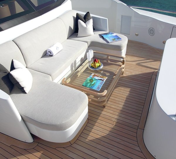 Top View Of Sun Deck Seating And Jacuzzi