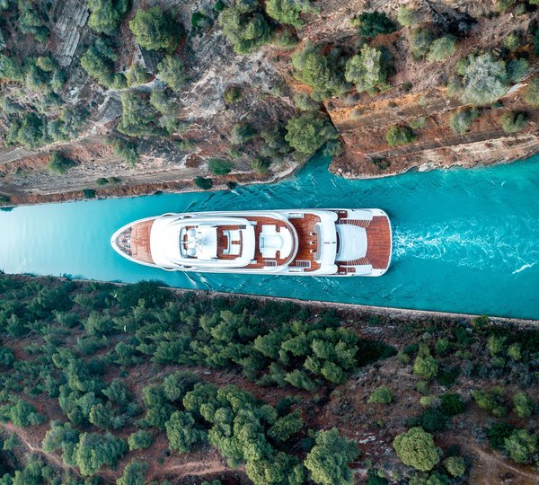 Aerial View Of The Mega Yacht