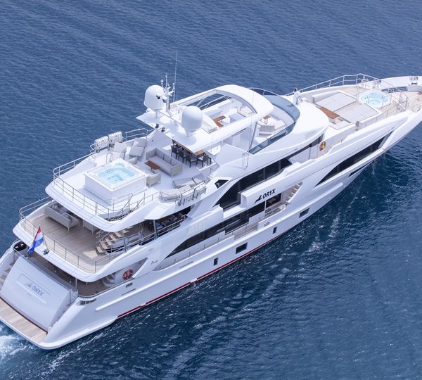 Aerial View Of Luxury Yacht By Benetti