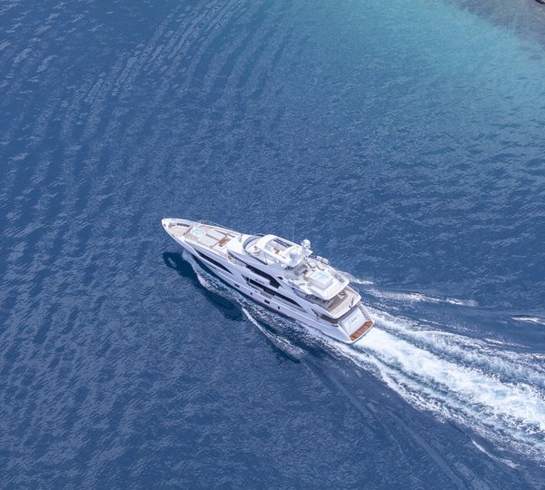 Aerial View Of The Yacht Running
