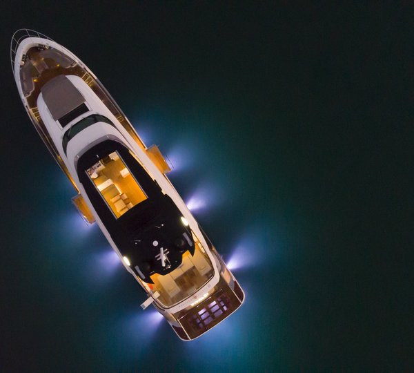 Aerial At Night With Lights