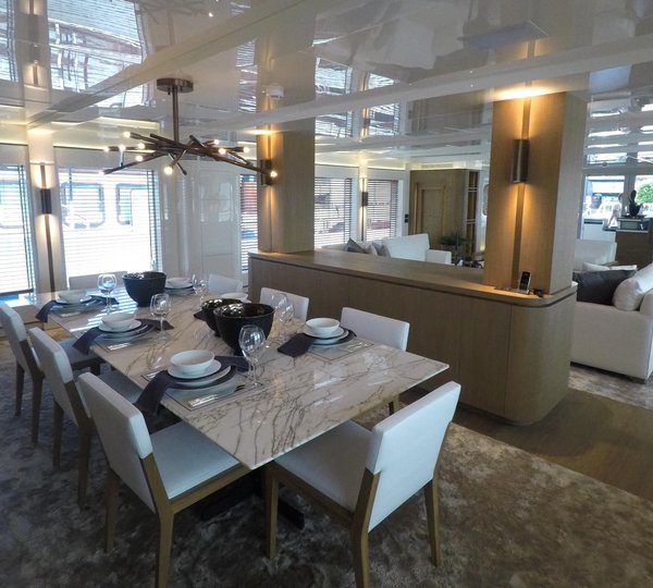 155 CMB Yacht Liquid Sky Charter Dining