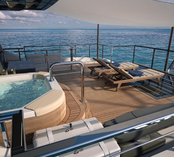 Elegant sun deck and jacuzzi