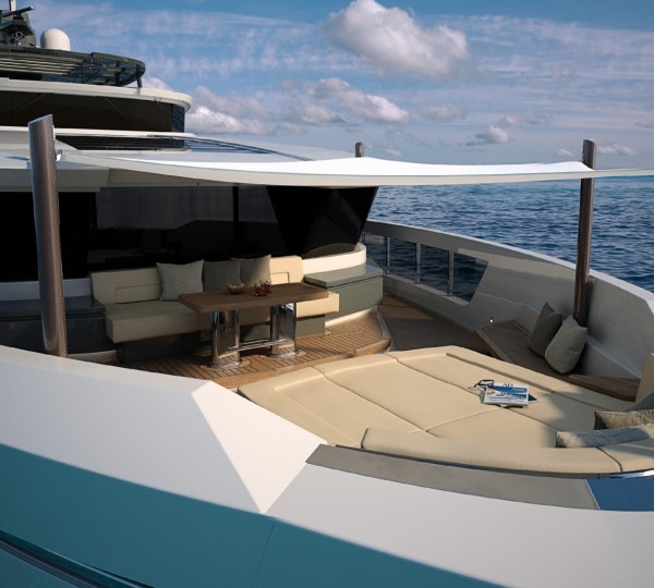 Sun deck with sail shade