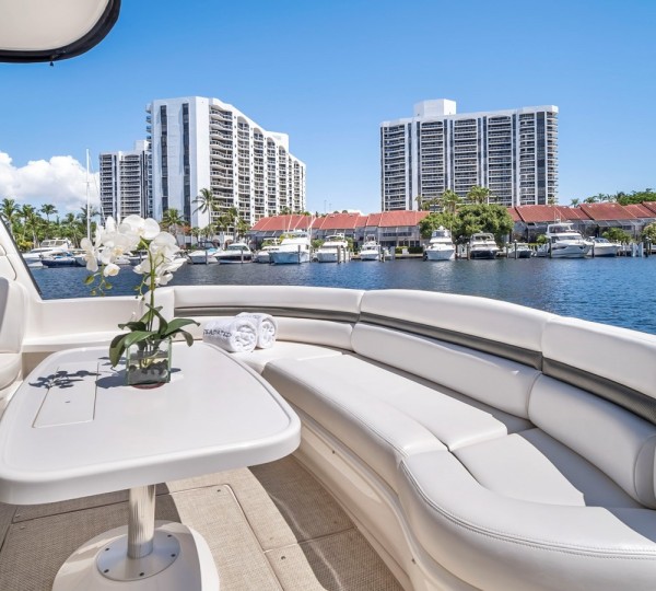 Aft deck curved sofa