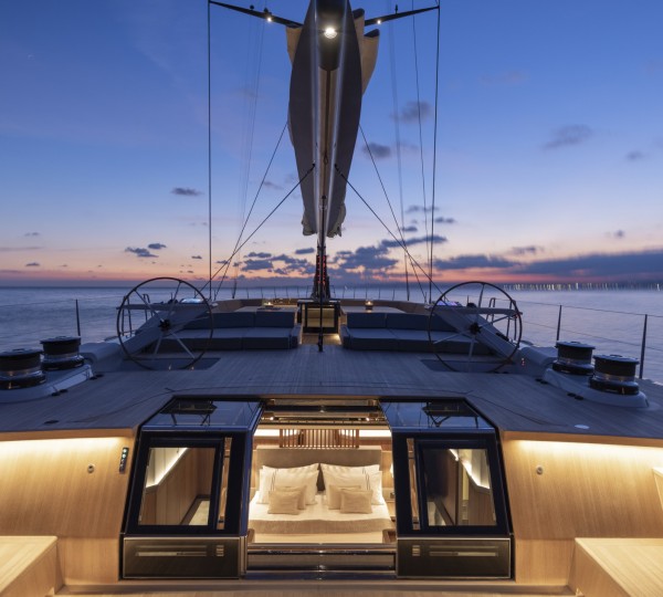 Deck access from master suite - at night