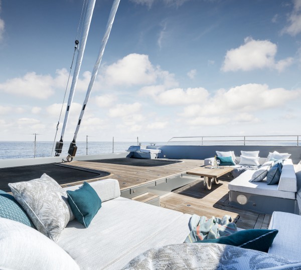 Comfortably furnished foredeck