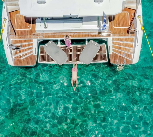 Beach club style swim platform