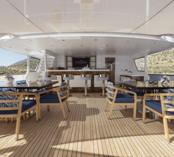 Bridge deck dining tables