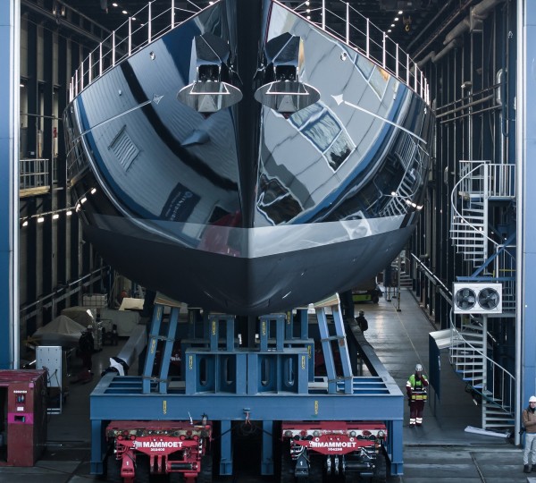 Sailing Yacht AQUARIUS II On Her Way To Outfitting