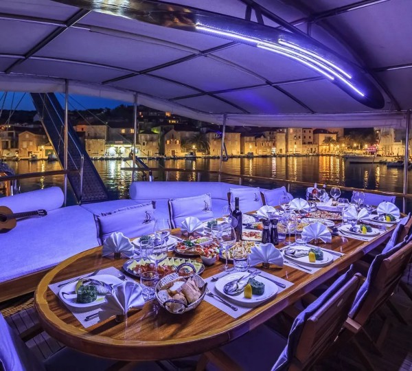 Deck Dining At Night