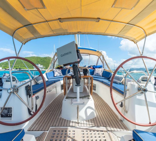 Helm Controls Covered By Soft Bimini