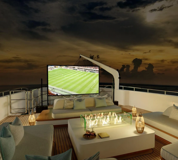 Lounge On Upper Deck At Night