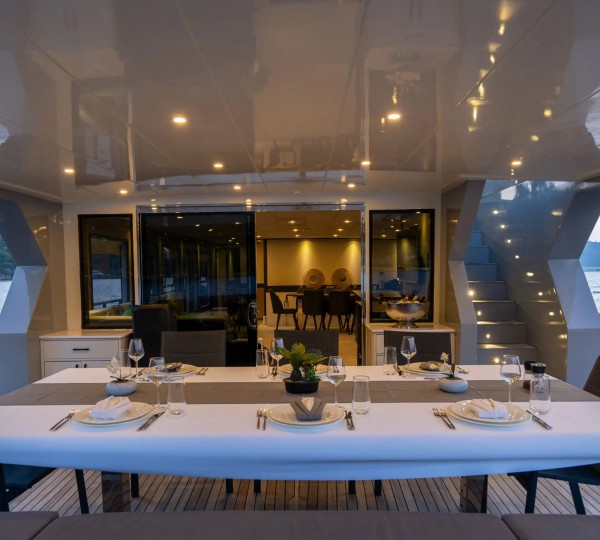 Aft Deck Dining - View Into The Main Salon