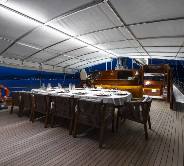 Deck Dining At Night