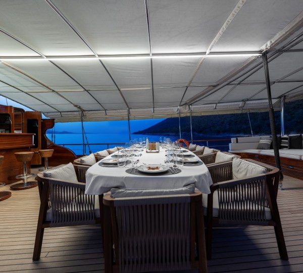 Dining At Night On Deck