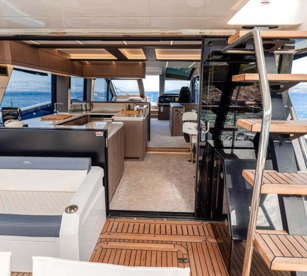 View Into The Main Salon From The Aft Deck