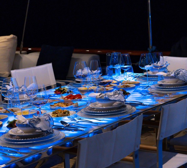 Al Fresco Dining - Illuminated Table At Night
