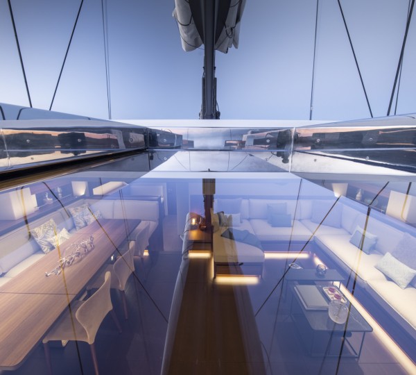 View into the main salon through sky lights