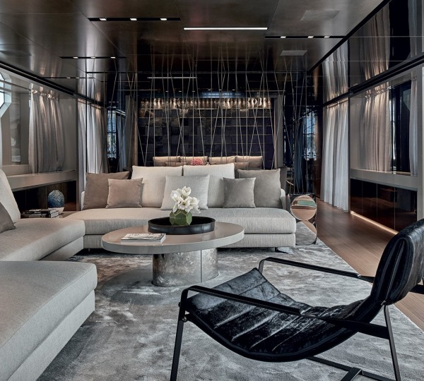 Main salon with full length windows