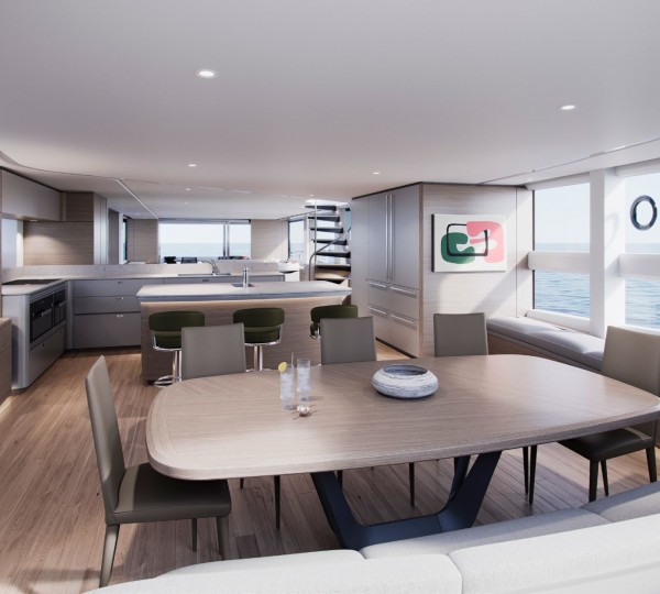 Main salon with open galley