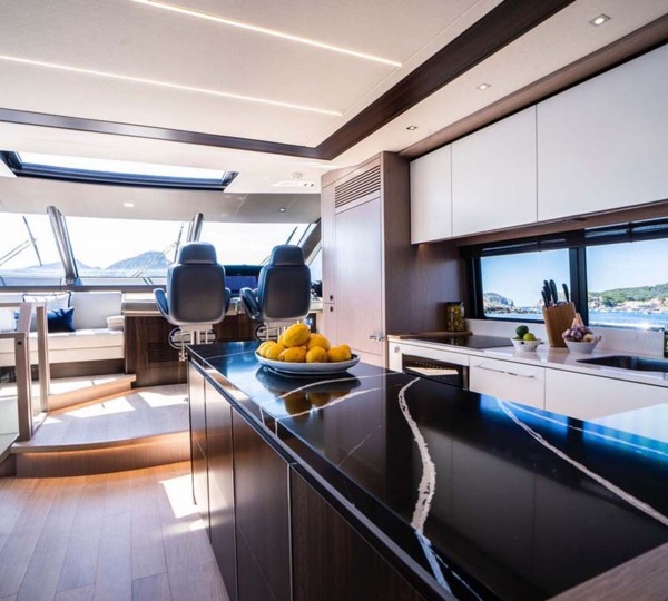 Open galley in the main salon