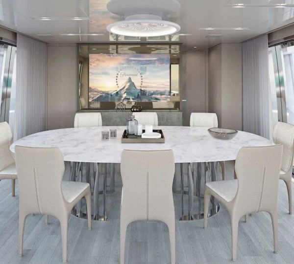 Upper deck dining room view forward