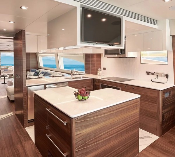 Open galley views aft