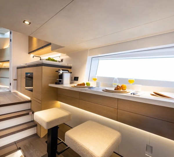 Lower Deck Galley And Guest Seating