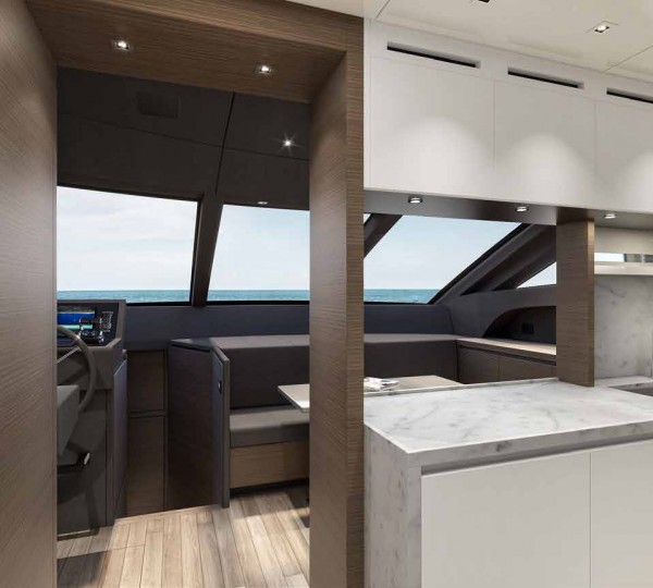 Galley And Bridge With Guest Banquette