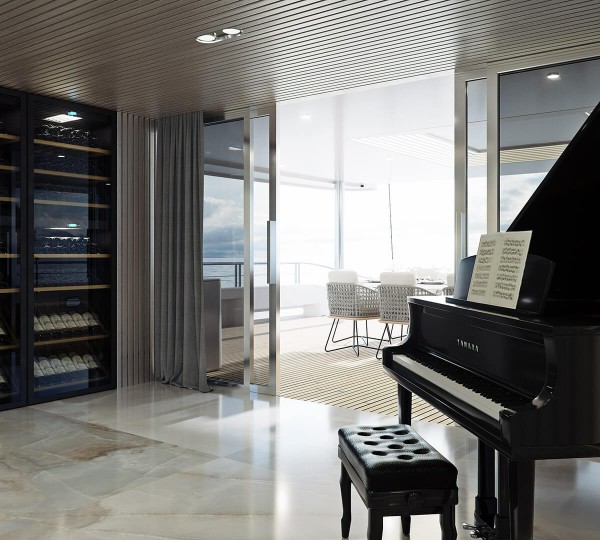 Main Salon Entrance With Grand Piano