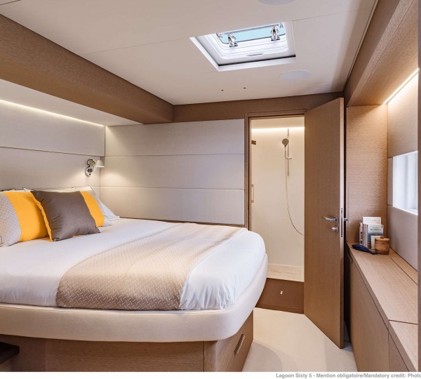 Sailing Catamaran AURA Starboard Forward Cabin