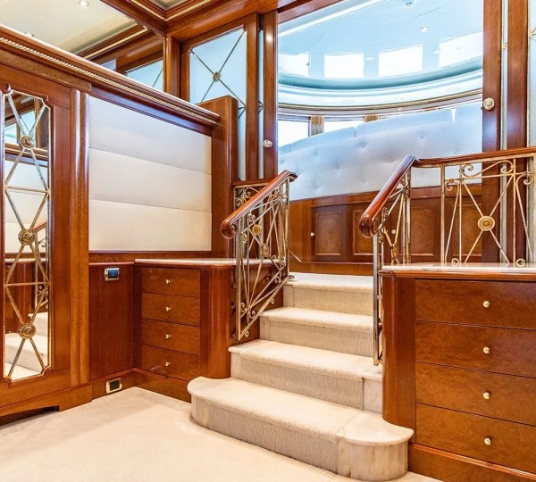 Master suite steps up to master lounge