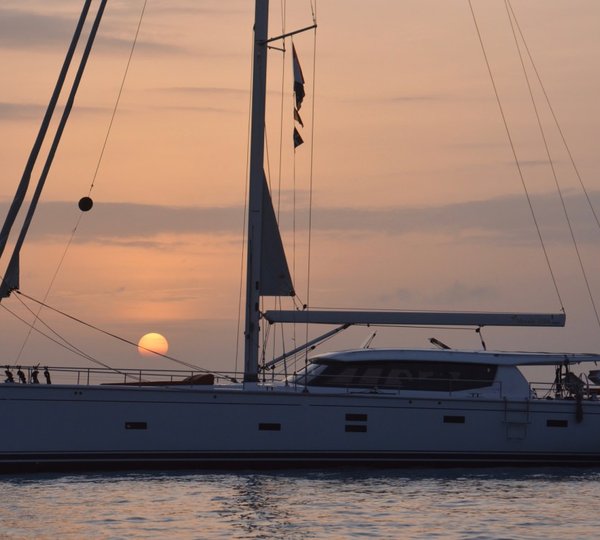 Moody sailing yacht MOJEKA - Sunset view