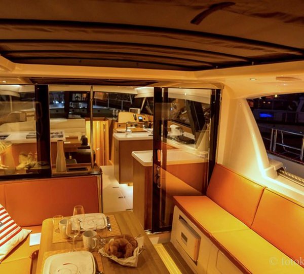 View from cockpit into salon