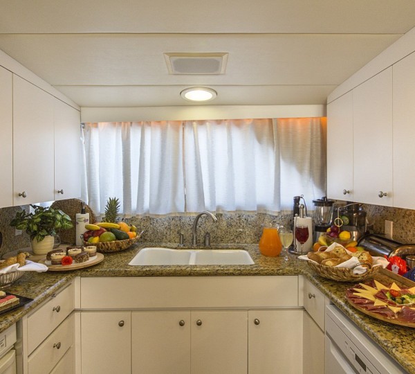 Outstanding food prepared in the galley