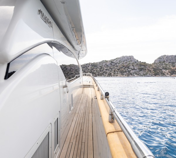 Gangway leading forward from aft deck