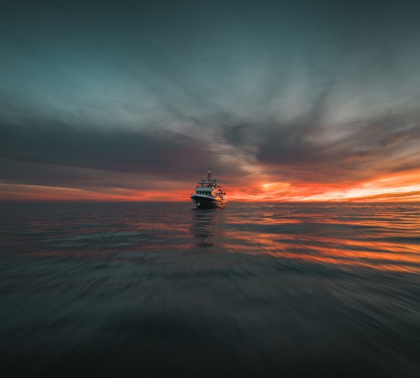 Luxury Yacht SLOW POKE At Sunset