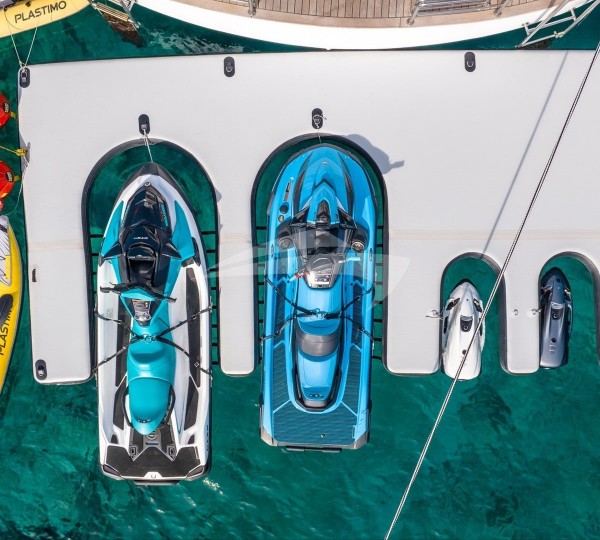 Water Toys On The Inflatable Dock
